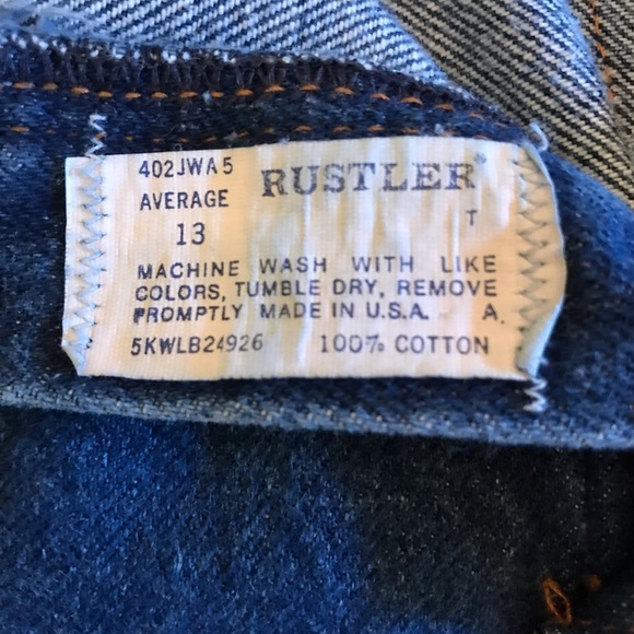 Rustler Blue Jeans Size: 13 Average - Picture 4 of 5